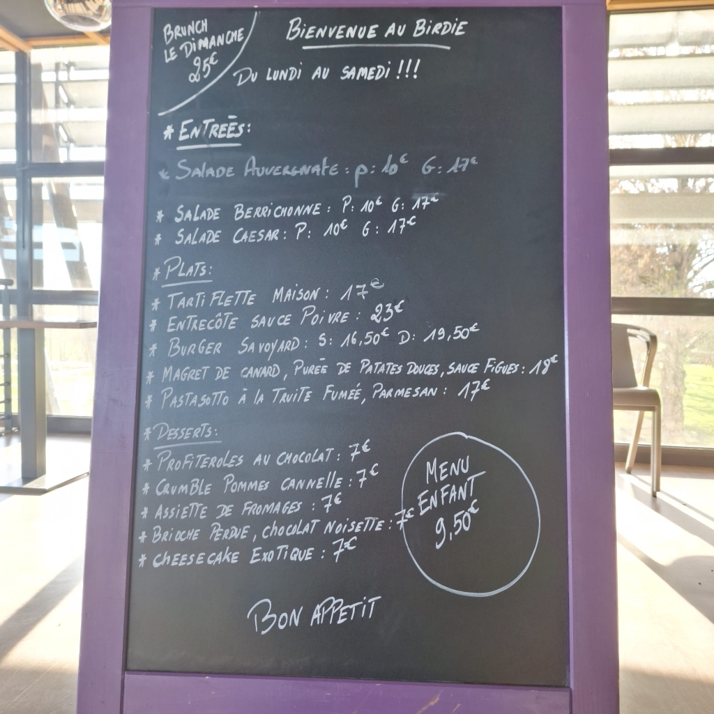 Repas golf Bourges 25 Avril